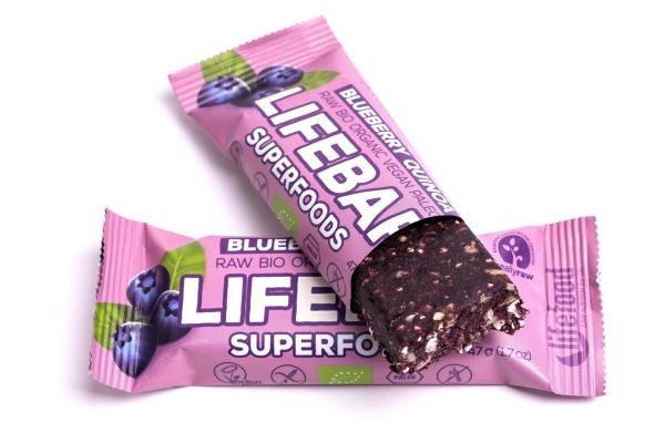 Lifebar Superfoods - Blaubeere & Quinoa - bio & roh