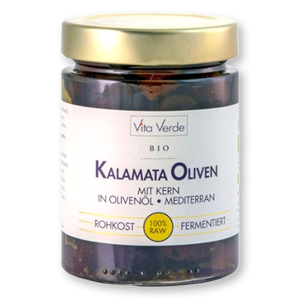 Kalamata Oliven fermentiert - ohne Kern - bio & roh
