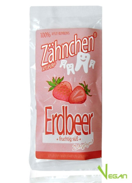 Xylitol Zähnchen® Erdbeere - Zahnpflege Bonbons