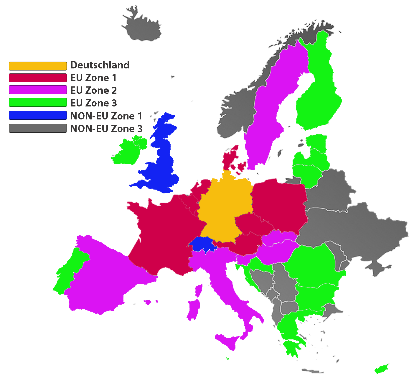 Europa-versandlandkarte
