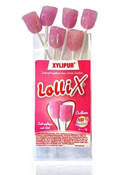 Xylit Lutscher - Lollix® Erdbeere