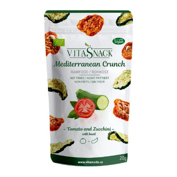 Mediterran Crunch - Tomate & Zucchini mit Basikum - Vita Snack - bio & roh