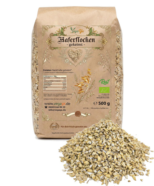 Haferflocken gekeimt - tagesfrisch - bio & roh